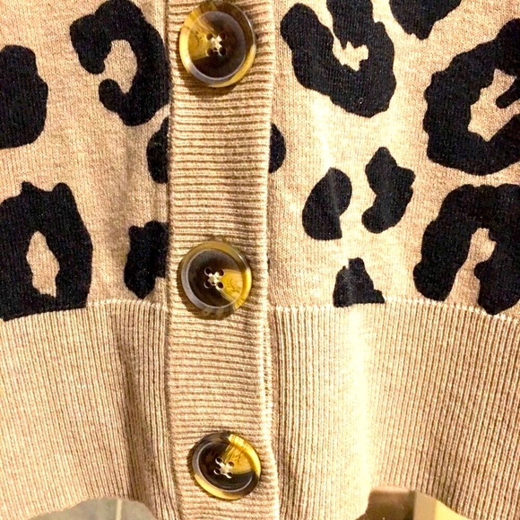 Sanctuary Barely Leopard Print V-Neck Cardigan / Medium - Picture 5 of 15